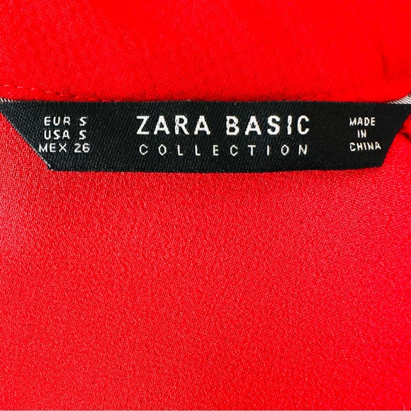 Zara flare midi dress A-line skater red mock neck - Picture 10 of 11